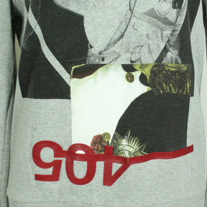 Second Hand LES BENJAMINS Sweatshirt Gr. M grau uni mit Print (*)