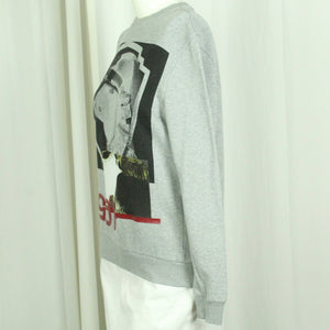 Second Hand LES BENJAMINS Sweatshirt Gr. M grau uni mit Print (*)