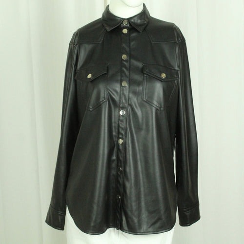 Second Hand ZARA Hemd Gr. S schwarz kunstleder (*)