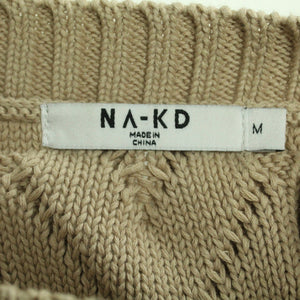 Second Hand NA-KD Pullunder Gr. M beige uni Zopfmuster (*)