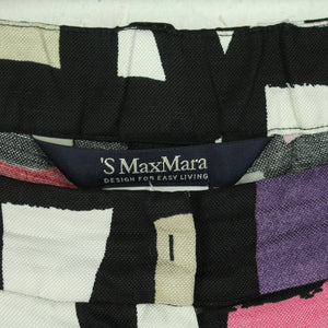 Second Hand MAX MARA Hose Gr. 44 schwarz bunt gemustert (*)