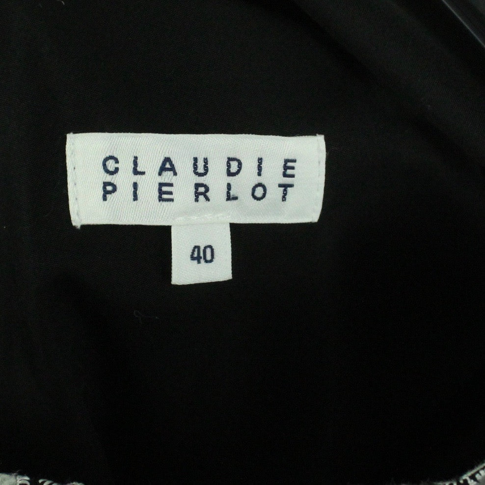 Second Hand CLAUDIE PIERLOT Kleid Gr. 40 schwarz wei Etuikleid