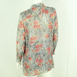 Vintage Bluse Gr. M beige mehrfarbig Paisley Muster geblümt