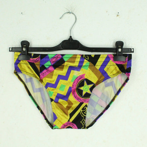 Vintage Badehose Gr. M gelb bunt Crazy Pattern 80s 90s Swimwear