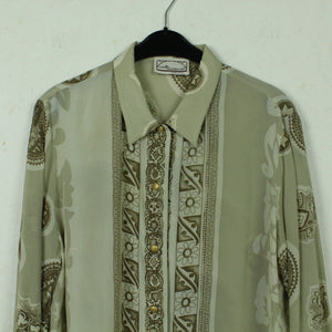 Vintage Bluse mit Seide Gr. L beige gemustert