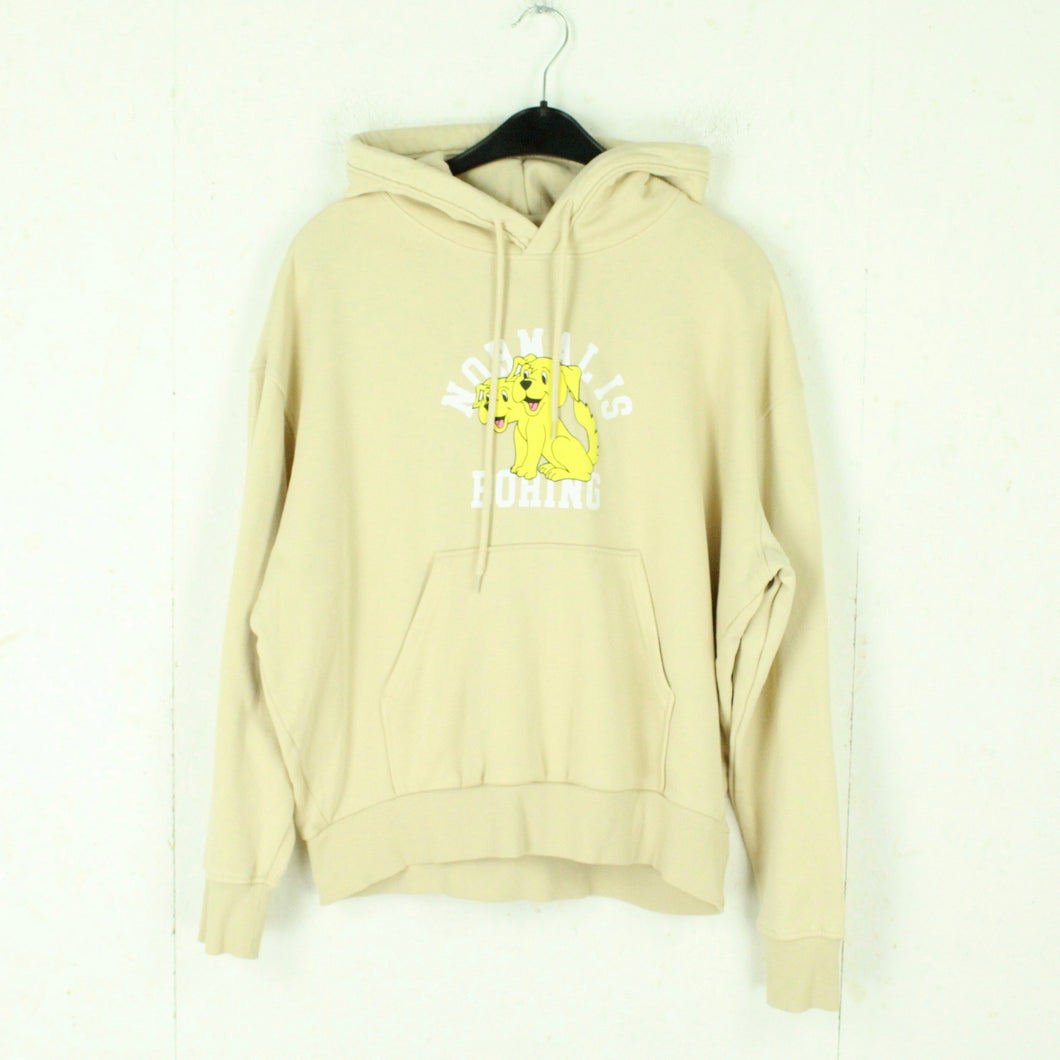 Second Hand WEEKDAY Hoodie Gr. XS beige mit Print 