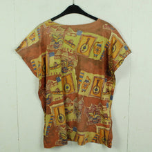 Laden Sie das Bild in den Galerie-Viewer, Vintage Shirt Gr. L braun bunt Allover Print 