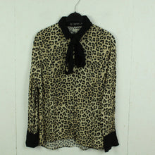 Laden Sie das Bild in den Galerie-Viewer, Second Hand ZARA Bluse Gr. M schwarz beige Animalprint (*)