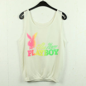 Vintage Tank Top Gr. S weiß bunt mit Print "Hase"