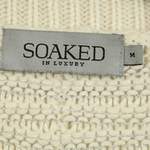 Second Hand SOAKED IN LUXURY Strickjacke Gr. M creme silber Cardigan (*)